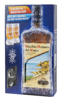 Vecchio Amaro del Capo mit Gläsern